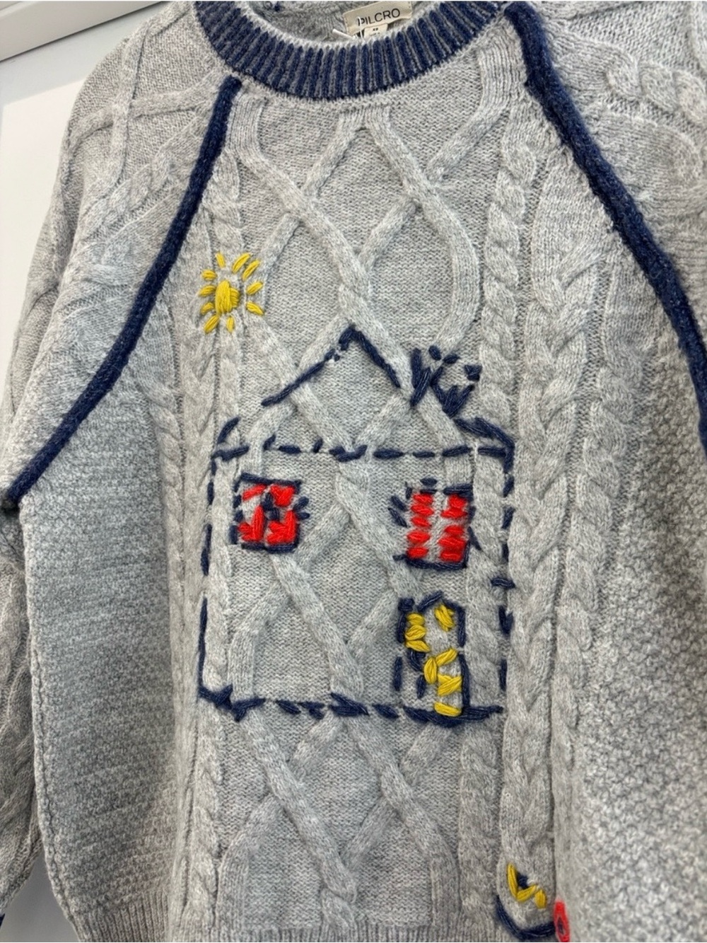 NWT Anthropologie Pilcro Cable-Knit Embroidered Cozy Home Sweater (Price Firm) - Picture 5 of 10